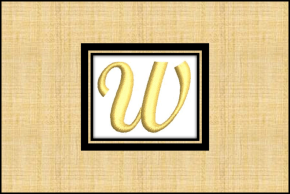 Gold Letter W for Holiday Embroidery